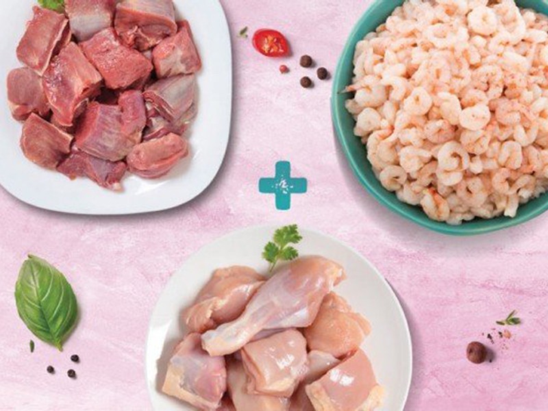Triple Combo-4 (500g Beef Curry Cut + 1Kg Chicken Skinless Curry Cut + 250g Small Peeled Prawn) thumbnail 2