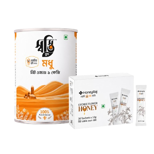 Ghee (1 Kg) & Lychee Honey Sachet Combo