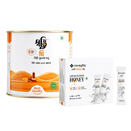 Ghee (Half Kg) & Lychee Honey Sachet Combo